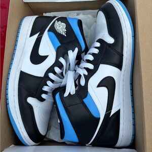 Nike Black and Blue High-Top Sneakers